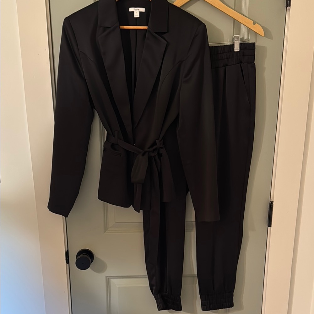 Bar III Black Blazer and Pants Set